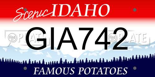 GIA742 Idaho License Plate