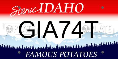 GIA74T Idaho License Plate