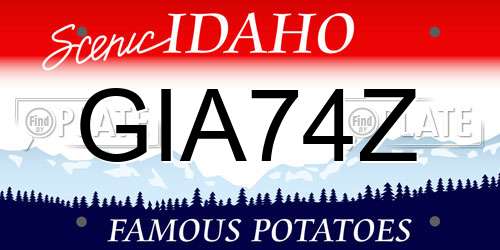 GIA74Z Idaho License Plate