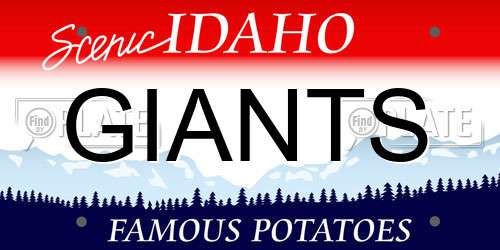 GIANTS Idaho License Plate