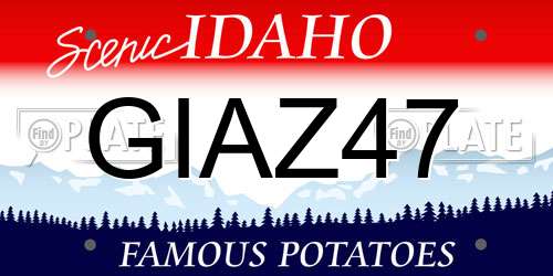 GIAZ47 Idaho License Plate