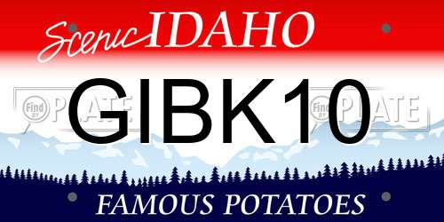 GIBK10 Idaho License Plate