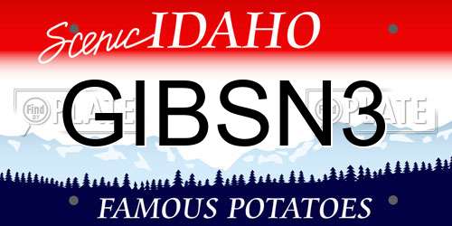 GIBSN3 Idaho License Plate