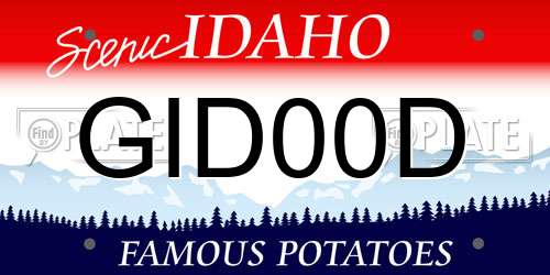 GID00D Idaho License Plate