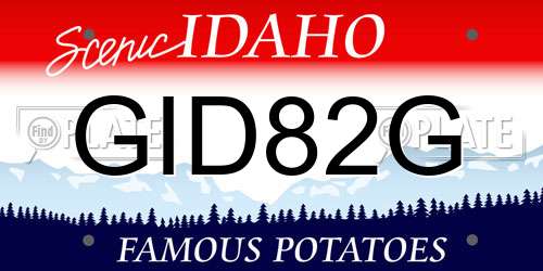 GID82G Idaho License Plate