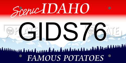 GIDS76 Idaho License Plate