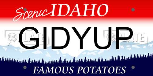 GIDYUP Idaho License Plate