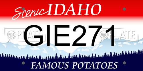 GIE271 Idaho License Plate