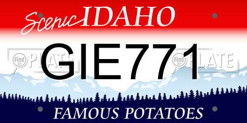 GIE771 Idaho License Plate