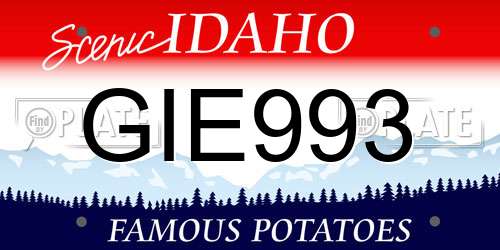 GIE993 Idaho License Plate