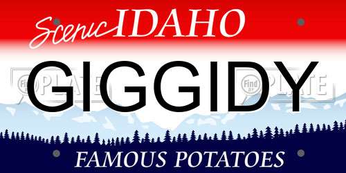 GIGGIDY Idaho License Plate