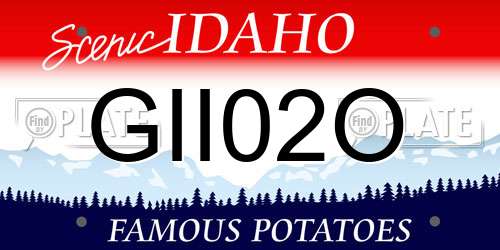 GII02O Idaho License Plate