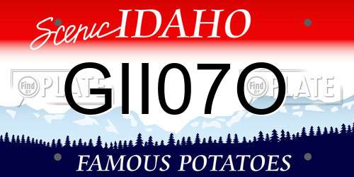 GII07O Idaho License Plate