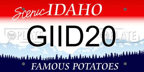GIID20 Idaho License Plate