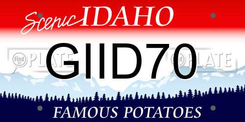 GIID70 Idaho License Plate