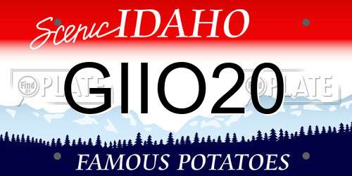 GIIO20 Idaho License Plate