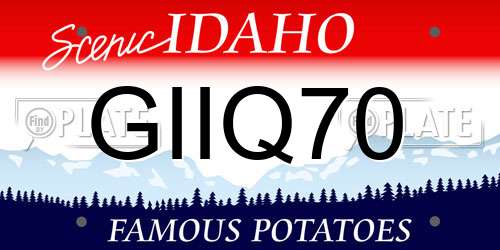 GIIQ70 Idaho License Plate