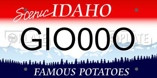 GIO00O Idaho License Plate