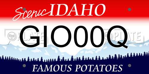 GIO00Q Idaho License Plate