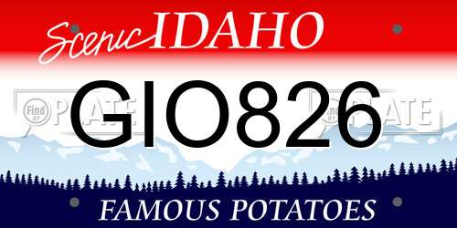 GIO826 Idaho License Plate