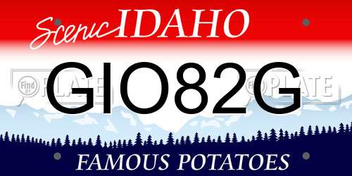 GIO82G Idaho License Plate