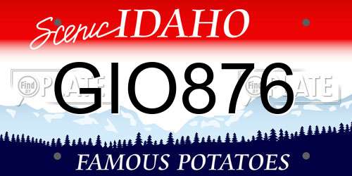 GIO876 Idaho License Plate