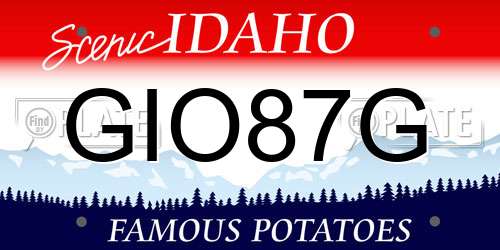 GIO87G Idaho License Plate