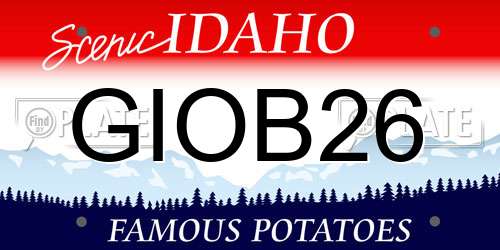 GIOB26 Idaho License Plate