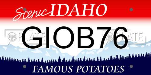 GIOB76 Idaho License Plate