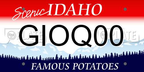 GIOQ00 Idaho License Plate