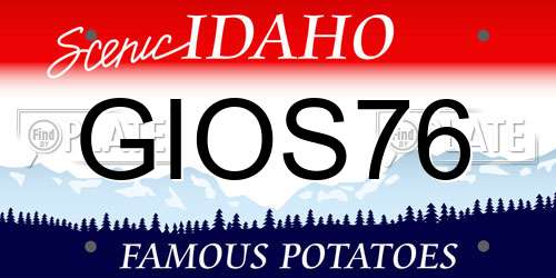 GIOS76 Idaho License Plate