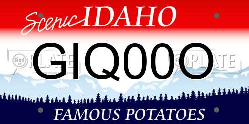 GIQ00O Idaho License Plate