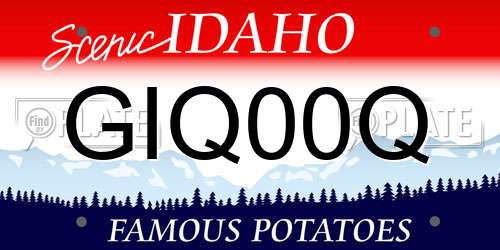 GIQ00Q Idaho License Plate