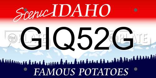 GIQ52G Idaho License Plate