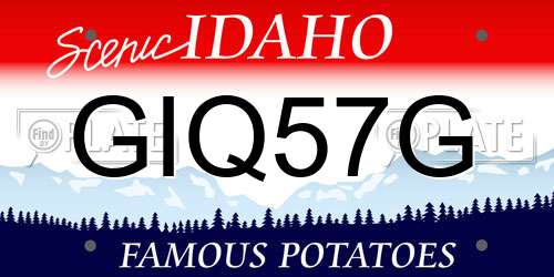 GIQ57G Idaho License Plate