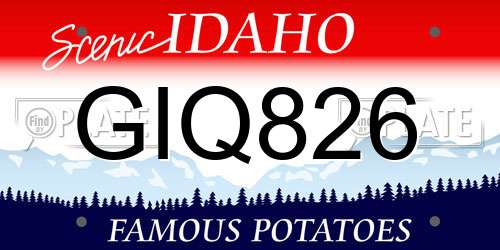 GIQ826 Idaho License Plate