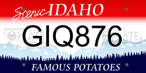 GIQ876 Idaho License Plate