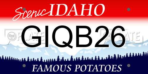 GIQB26 Idaho License Plate