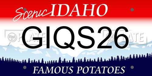 GIQS26 Idaho License Plate
