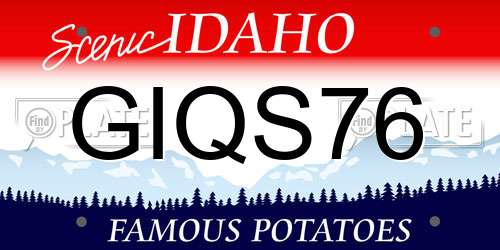 GIQS76 Idaho License Plate