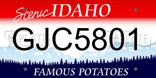GJC5801 Idaho License Plate