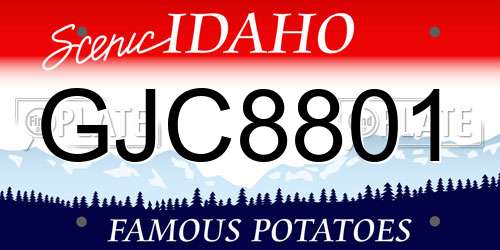 GJC8801 Idaho License Plate