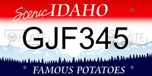 GJF345 Idaho License Plate