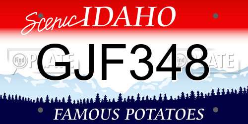 GJF348 Idaho License Plate