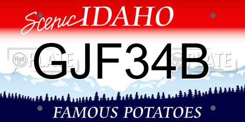GJF34B Idaho License Plate
