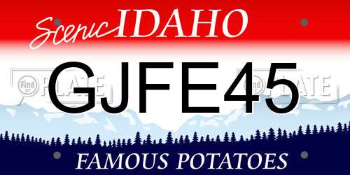 GJFE45 Idaho License Plate