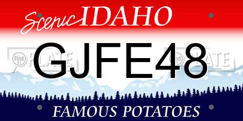 GJFE48 Idaho License Plate