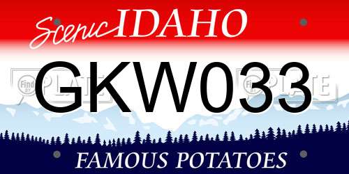 GKW033 Idaho License Plate
