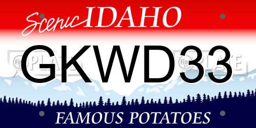 GKWD33 Idaho License Plate