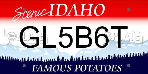 GL5B6T Idaho License Plate